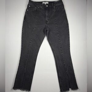 Abercrombie & Fitch Curve Love High Rise Skinny Jeans Black Raw Hem 28